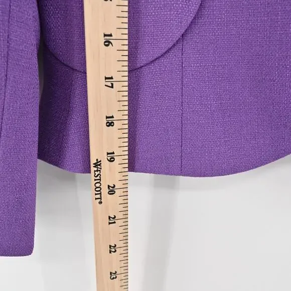 Vtg NIPON BOUTIQUE Skirt‎ Suit Set Sz 2P Purple Floral Embroidered Art Statement - Picture 7 of 16